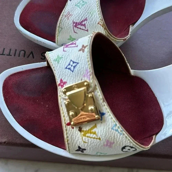 Louis Vuitton x  Murakami Mule Sandals size 36.5 white multicolor - Picture 3 of 12